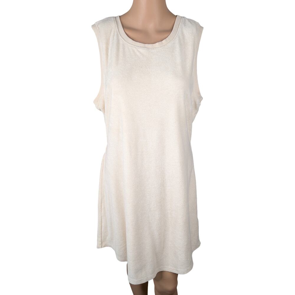 Beyond Yoga Out of Town Cream Terry Cloth Dress A Line Tenniscore Athleisure L - Picture 3 of 11